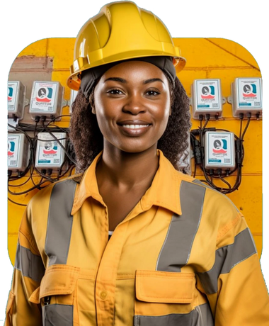 Mulher em uma usina de energia solar em Maringá